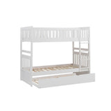 Galen White Modern Transitional Wood And Engineered Wood Twin/twin Bunk Bed With Twin Trundle - Ella Furniture