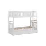 Galen White Modern Transitional Wood And Engineered Wood Twin/twin Bunk Bed With Twin Trundle - Ella Furniture