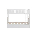 Galen White Modern Transitional Wood And Engineered Wood Twin/twin Bunk Bed With Storage Boxes - Ella Furniture