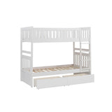 Galen White Modern Transitional Wood And Engineered Wood Twin/twin Bunk Bed With Storage Boxes - Ella Furniture