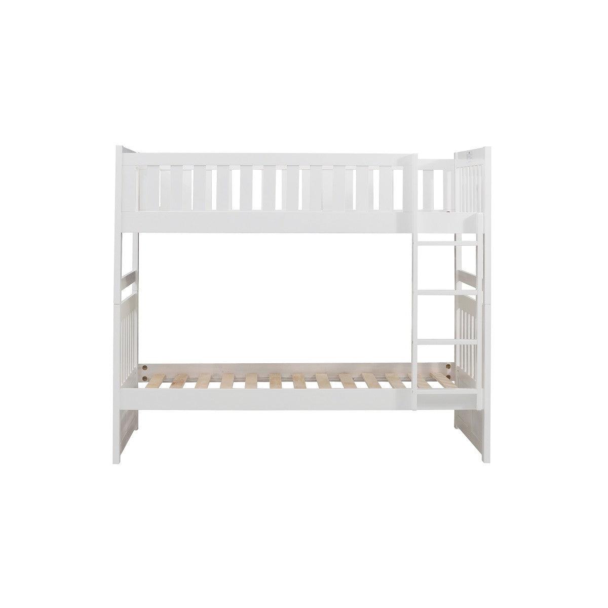 Galen White Modern Transitional Wood And Engineered Wood Twin/twin Bunk Bed - Ella Furniture