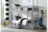 Orion Gray Youth Twin Over Twin Bedroom Set dresser with mirror in gray finish