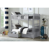 Orion Gray Modern Transitional Wood And Engineered Wood Twin/twin Bunk Bed With Storage Boxes - Ella Furniture