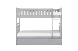 Orion Gray Youth Twin Over Twin Bedroom Set showing storage drawers beneath bunk