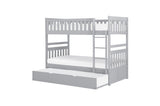 Orion Gray Youth Twin Over Twin Bedroom Set workspace area with desk and chair