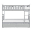 Orion Gray Modern Transitional Wood And Engineered Wood Twin/twin Bunk Bed With Storage Boxes - Ella Furniture