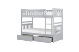 Orion Gray Youth Twin Over Twin Bedroom Set side angle of full set