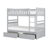 Orion Gray Modern Transitional Wood And Engineered Wood Twin/twin Bunk Bed With Storage Boxes - Ella Furniture