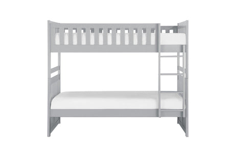 Orion Gray Youth Twin Over Twin Bedroom Set nightstand in coordinating gray finish