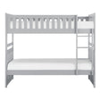 Galen Gray Modern Transitional Wood And Engineered Wood Twin/twin Bunk Bed - Ella Furniture