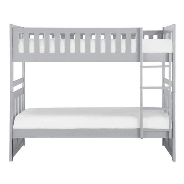 Galen Gray Modern Transitional Wood And Engineered Wood Twin/twin Bunk Bed - Ella Furniture