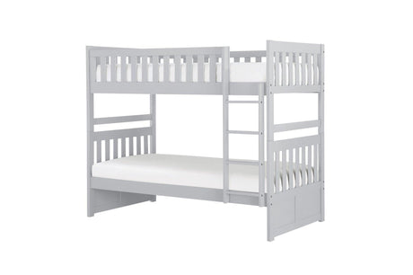 Orion Gray Youth Twin Over Twin Bedroom Set close-up of bunk bed frame