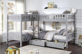 Orion Gray modern four corner twin bed youth bedroom set with dresser and mirror