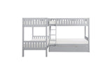 Orion Gray modern four corner twin bed youth bedroom set angled room view