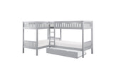 Orion Gray modern four corner twin bed youth bedroom set drawer open view