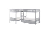 Orion Gray modern four corner twin bed youth bedroom set close-up on bed frame