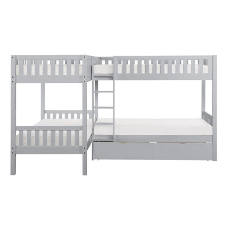 Orion Gray corner bunk bed front view