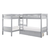 Orion Gray corner bunk bed side view