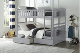 Orion Gray twin over twin bunk bed detail
