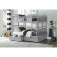 Orion gray full over full bunk bed top and bottom bunk detail