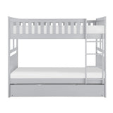 Orion Gray Full over Full Bunk Bed with Twin Trundle front view