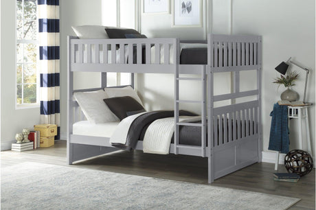 Orion Gray twin over twin youth bedroom set front view