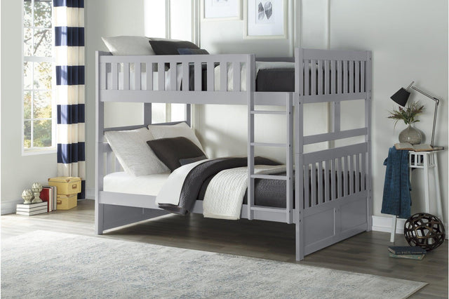 Orion Gray twin over twin youth bedroom set front view