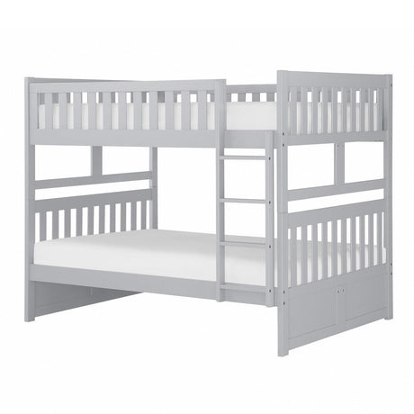 Orion Gray Full Over Full Bunk Bed side angle showing ladder