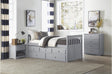 Orion Gray Youth Bedroom Set front view showing bed with storage drawers