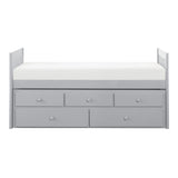 Orion Gray Twin Over Twin Trundle Bed with Storage - front view