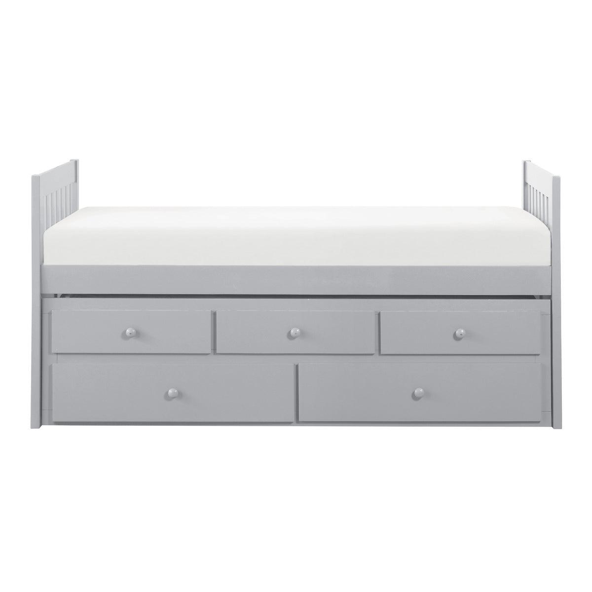 Orion Gray Modern Transitional Wood And Engineered Wood Twin/twin Trundle Bed With Storage - Ella Furniture