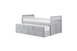 Orion Gray Storage Bed close-up side view