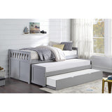 Orion Gray Twin Over Twin Bed full setup