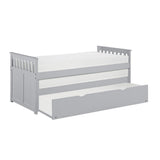 Orion Gray Twin Over Twin Bed with trundle pulled out
