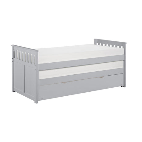 Orion Gray Twin Over Twin Trundle Bed side view