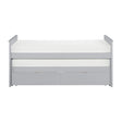 Orion Gray Twin Over Twin Bed with Storage Boxes front view