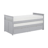 Side view of Orion Gray Twin Over Twin Storage Bed