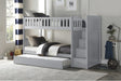 Orion gray twin over twin storage trundle daybed with trundle pulled out