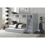 Orion gray twin over twin storage trundle daybed with trundle pulled out