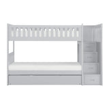 Orion gray twin over twin bunk bed front view