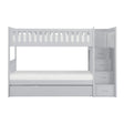Orion gray twin over twin storage trundle daybed front view