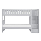 Orion Gray twin over twin step bunk bed front view