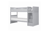 Orion Gray Twin Over Twin Bunk Bed with Storage Stairs detailed close-up
