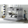 Orion gray twin-over-full bunk bed with twin trundle angled view