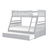 Orion gray twin-over-full bunk bed with twin trundle side view