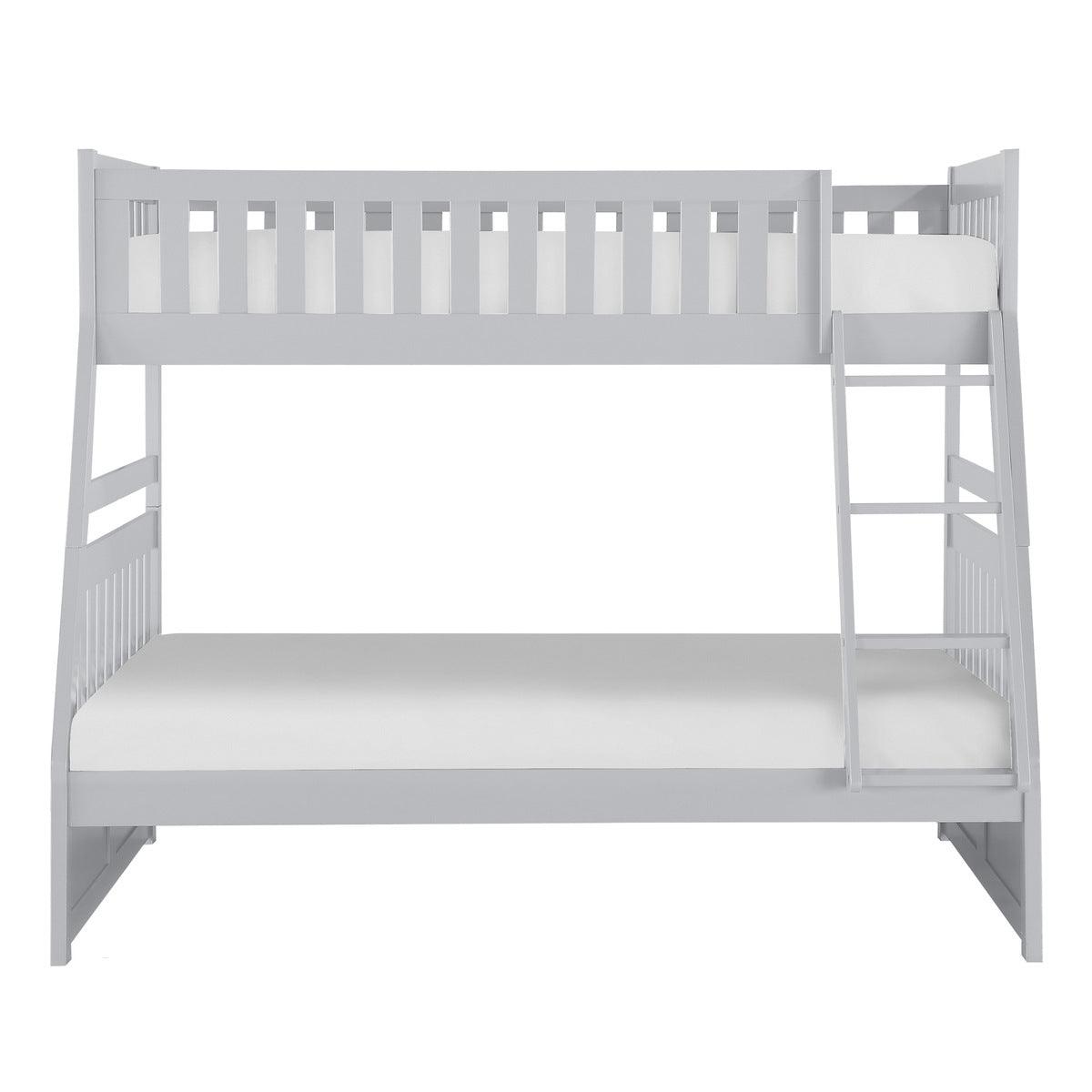 Orion Gray twin over full bunk bed front view