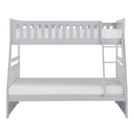 Orion Gray twin over full bunk bed front view