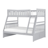 Orion Gray twin over full bunk bed side angle showing ladder and guardrails