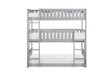 Side view of Orion Gray Youth Triple Twin Bunkbed