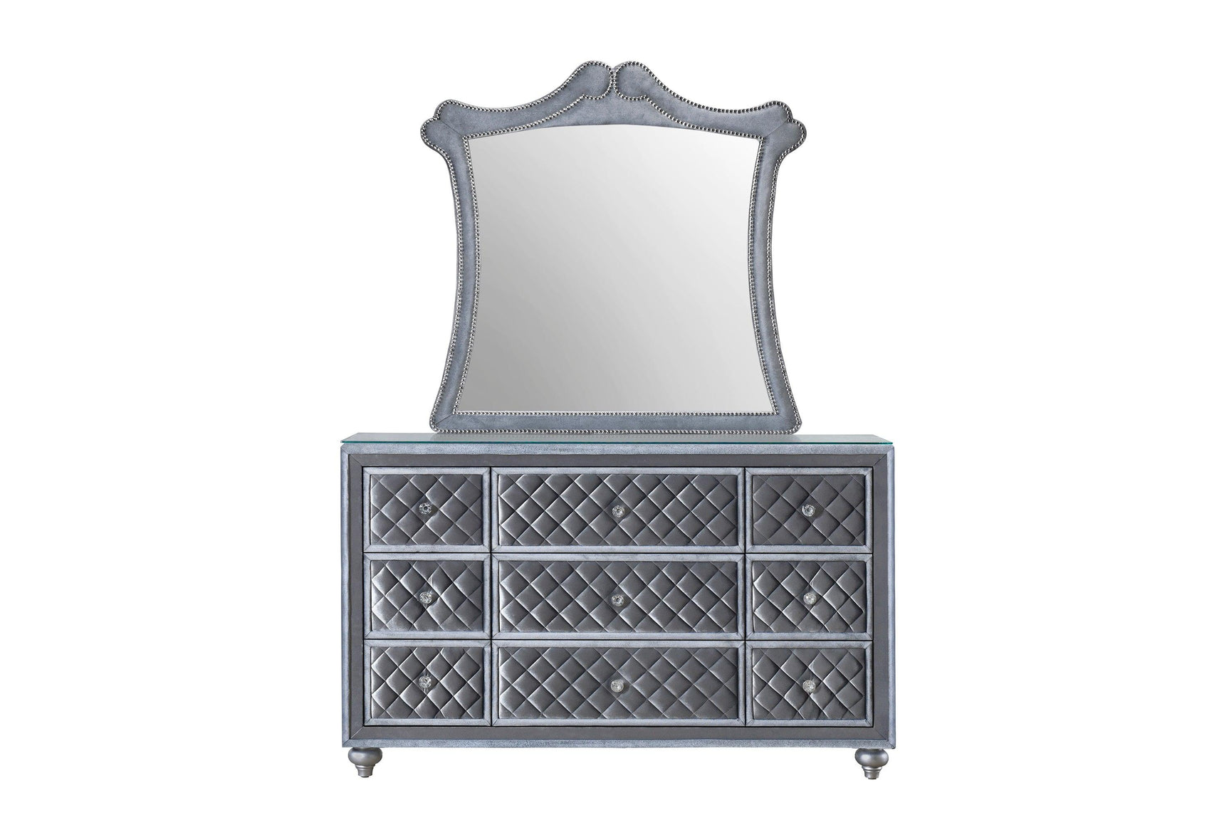 Top view of Cameo Dresser surface with tempered glass
